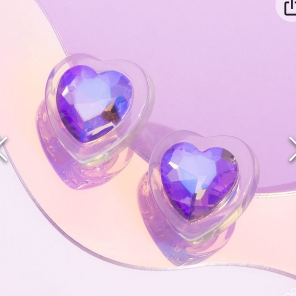 Heart Pounding Haute Purple Earrings Post NWT #2 - Picture 1 of 3